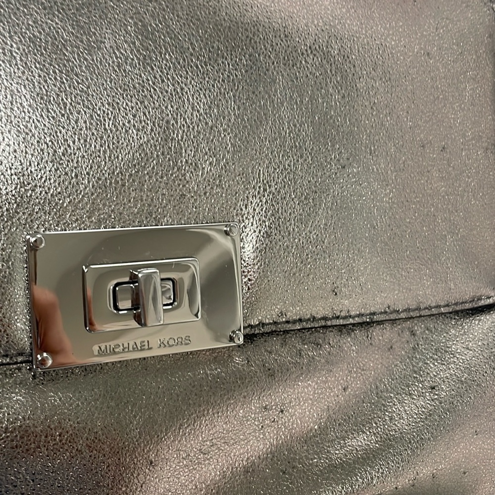 Michael Kors clutch purse metallic large clutch shoulder purse for party or prom - Picture 11 of 17